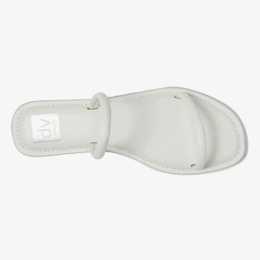 Dolce Vita White Minimalist Double-Strap Flat Sandals